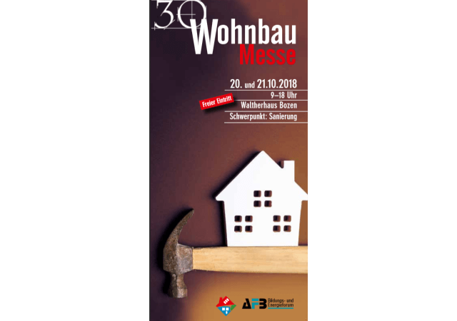 30. Wohnbaumesse am 20. und 21.10. in Bozen